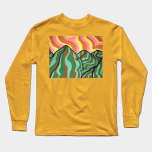 Groovy Mountains Painting Long Sleeve T-Shirt